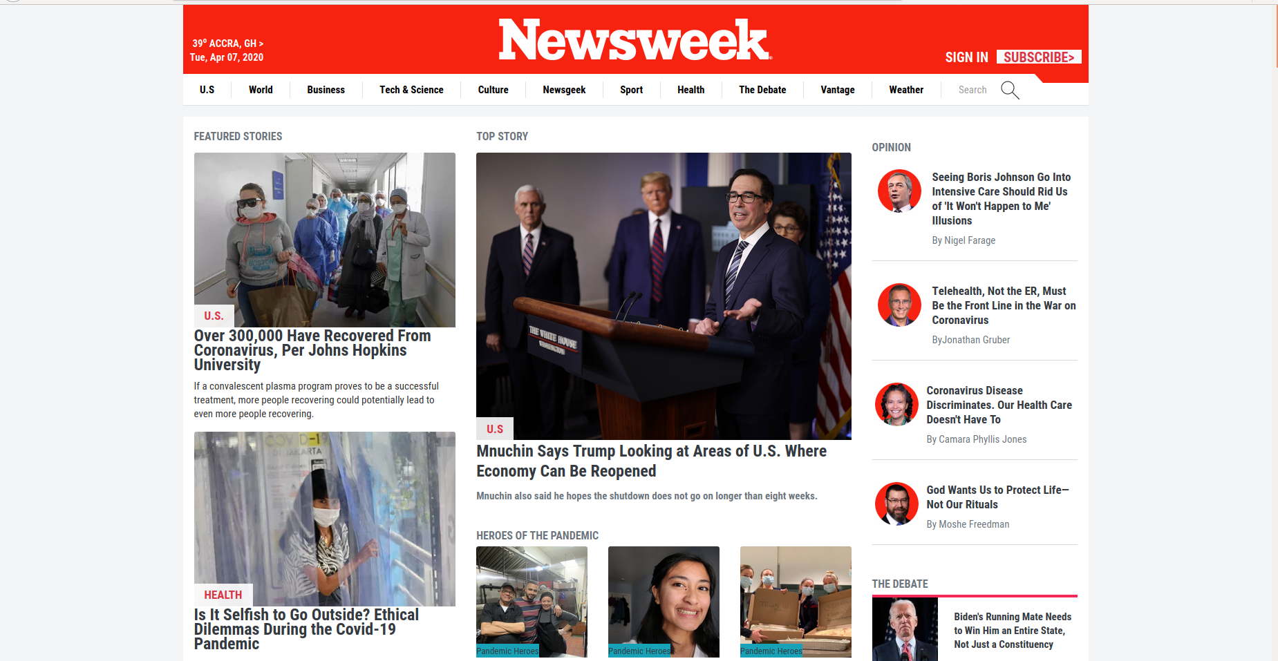 Newsweek clone screenshot